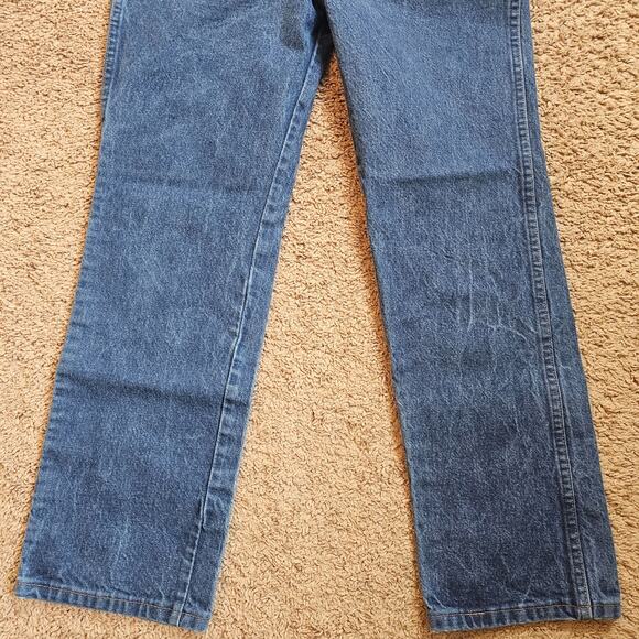 Wrangler 936DEN Jeans Mens Tag 34x30 Fit 32x28 Blue Dark Wash Denim Cowboy Cut - Picture 5 of 11